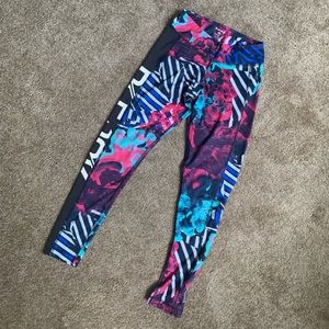 Reebox leggings - multi colored floral motifs